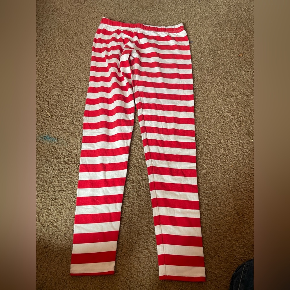 Red and white leggings